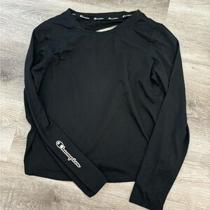 Champion long sleeve tee cut out black size small